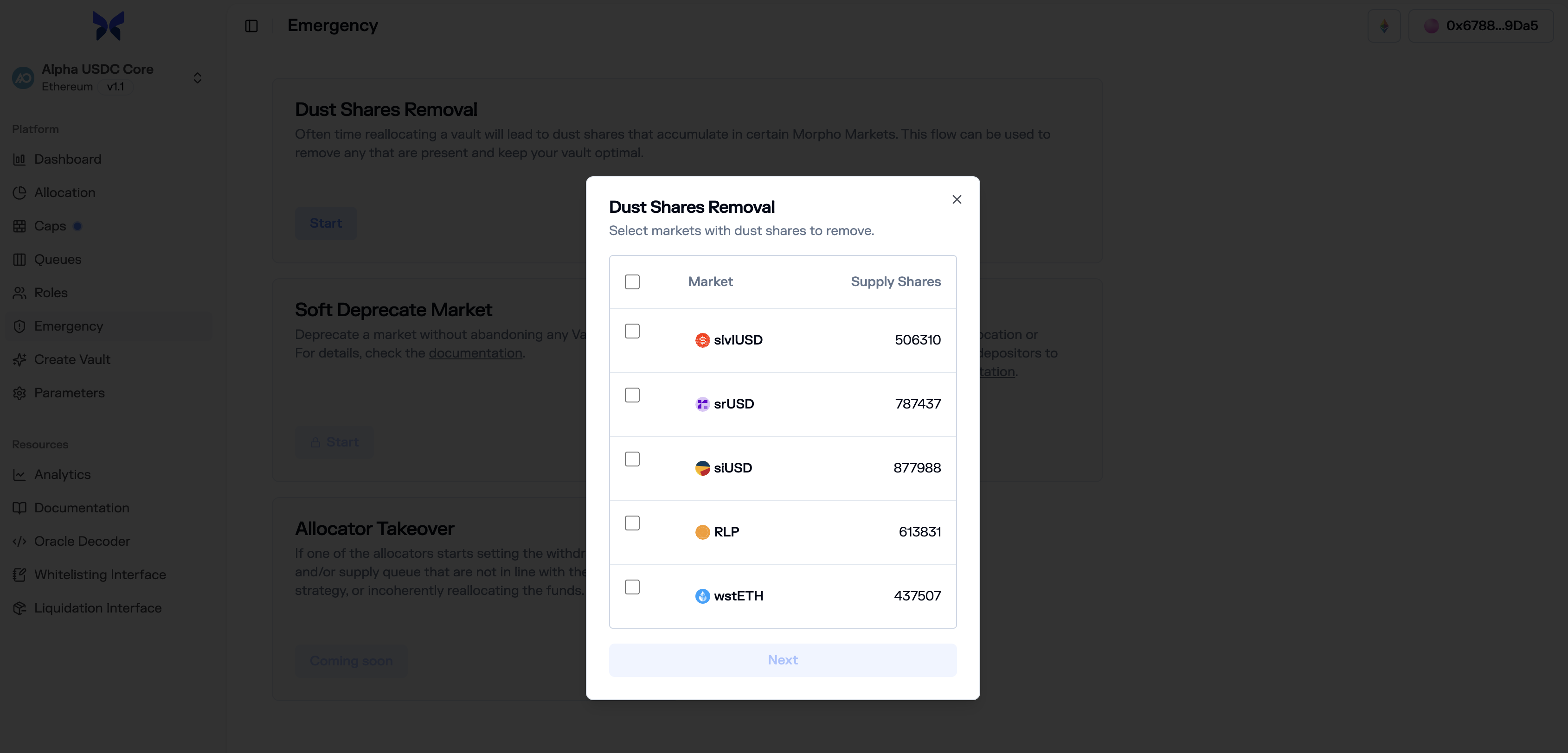 Reordering a queue by dragging and dropping markets